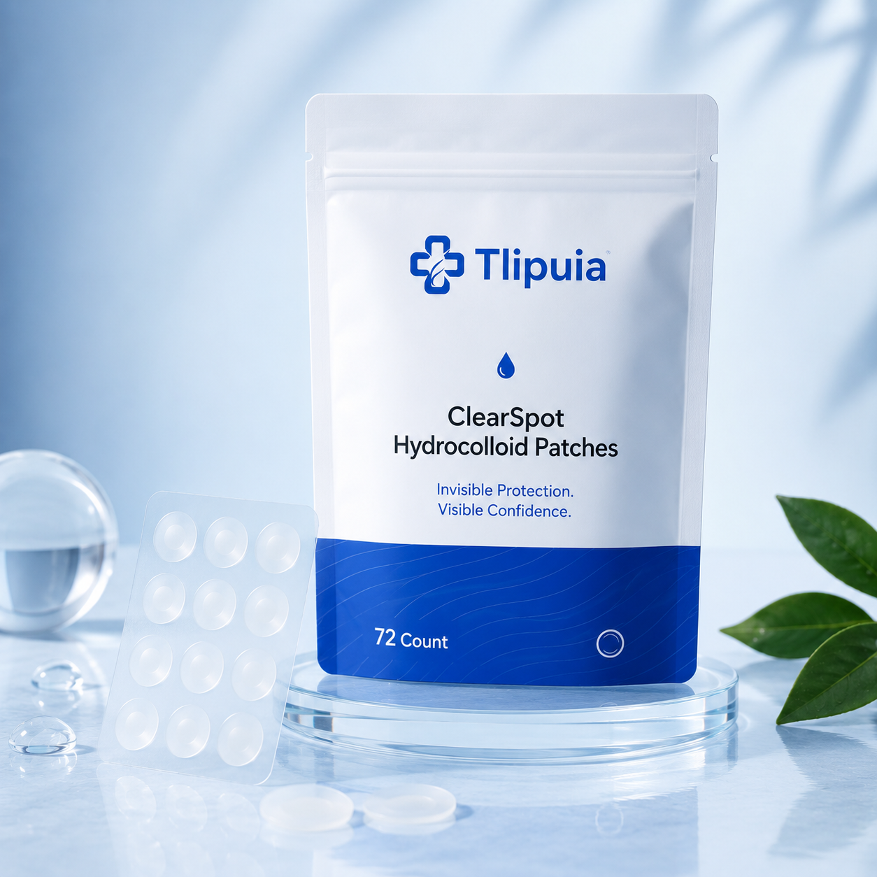 Tlipuia ClearSpot Hydrocolloid Patches — 72 Count