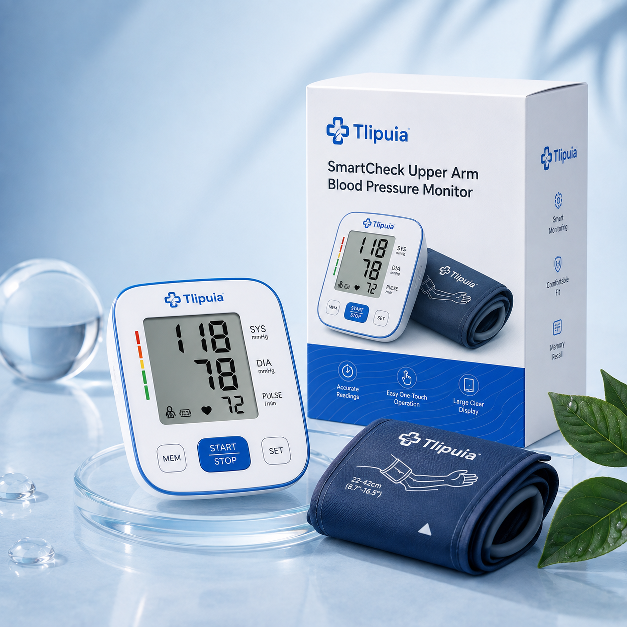 Tlipuia SmartCheck Upper Arm Blood Pressure Monitor